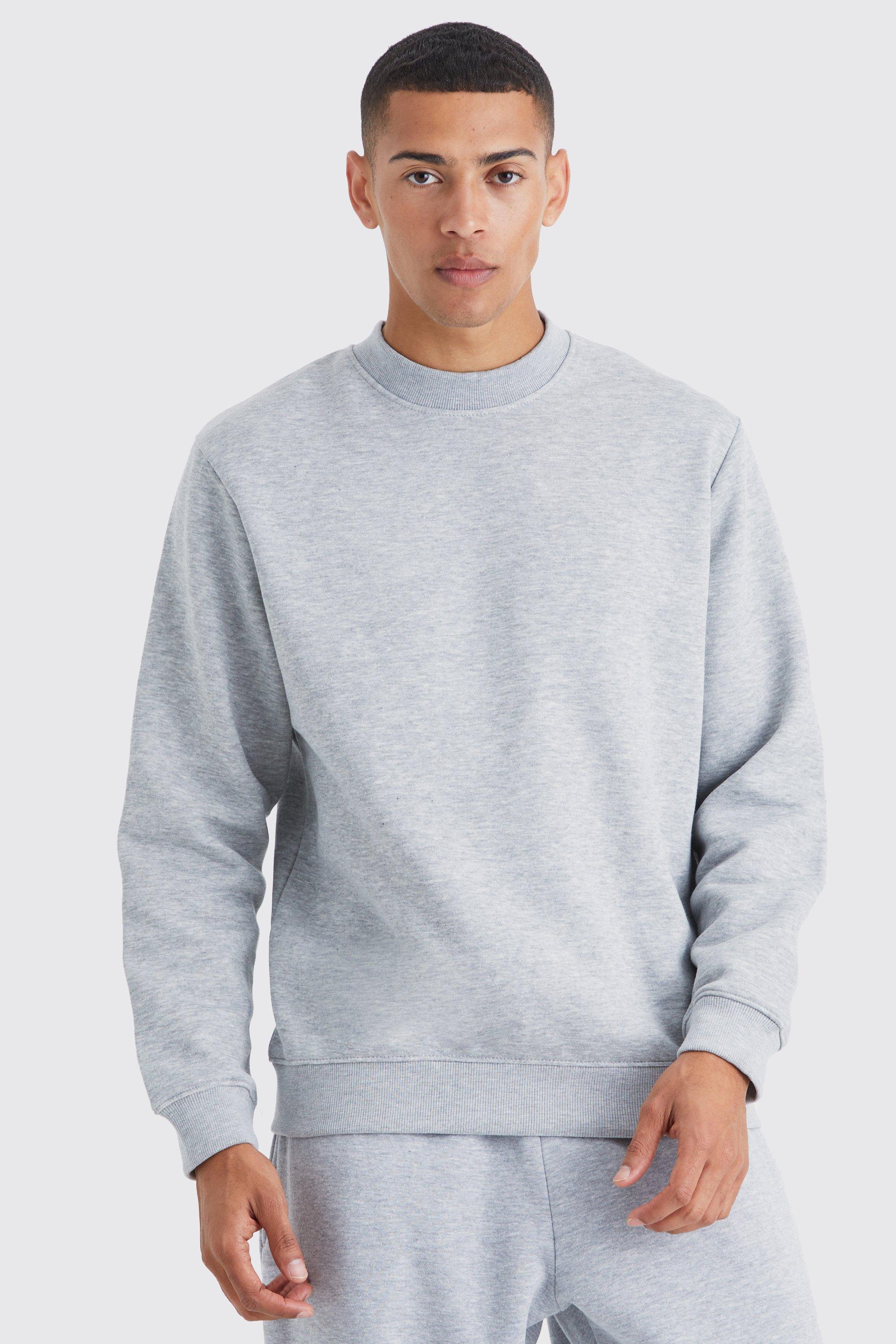 Mens plain 2025 crew neck sweatshirts